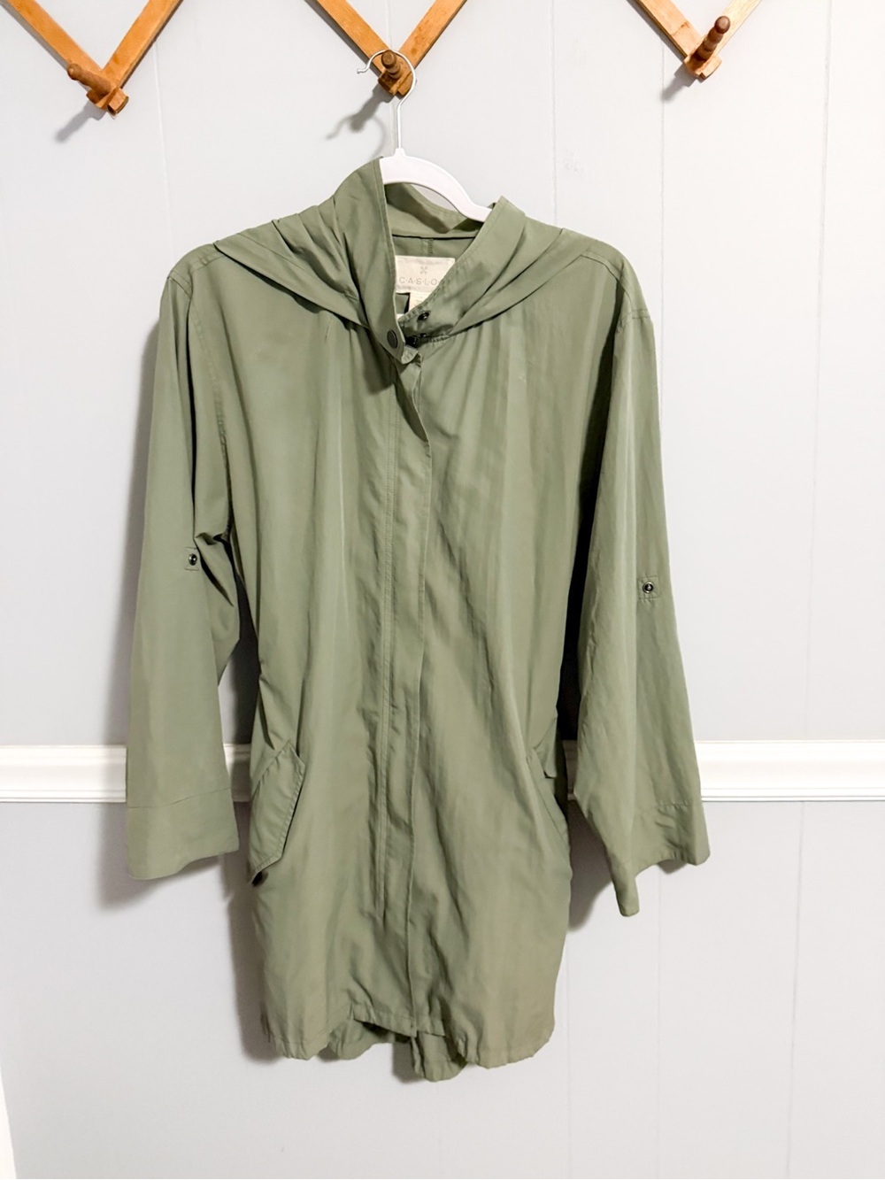 Caslon Green Rain Jacket Windbreaker - Picture 5 of 6